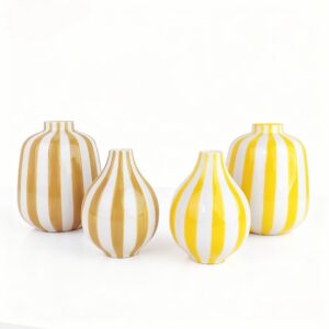 Yellow Striped Vase