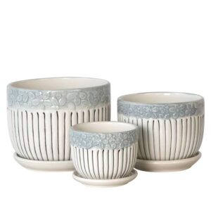 Blue Flower Patterned Flower Pot