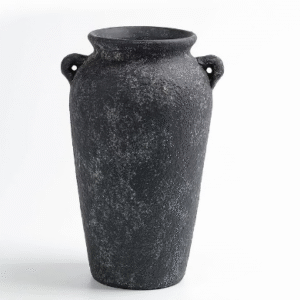 Black Distressed Ceramic Vase