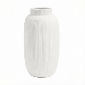 White Vertical Patterned Vase