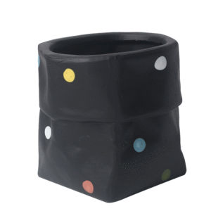 Kraft Paper Polka Dot Ceramic Flowerpot