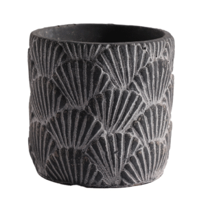 Shell Patterned Cement Flowerpot
