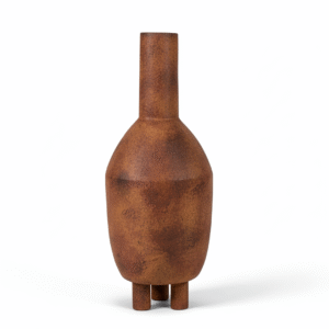 17.7 inch Brown Triangular Ceramic Vase