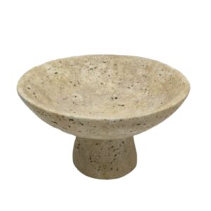 4.35inch Travertine Round Pedestal Bowl