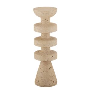 Travertine Stacked Disc Decorative Holder