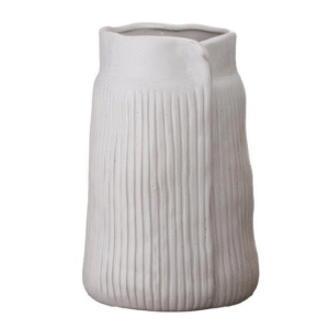 10.1inch White Vertical Pattern Creative Vase
