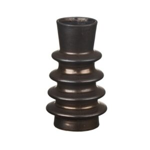 7.95inch Matte Black Tiered Stacked Ceramic Vase
