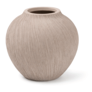 Light Wood-Tone Ribbed  Vase