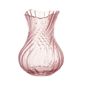 Swirled Glass Vase with Wavy Rim