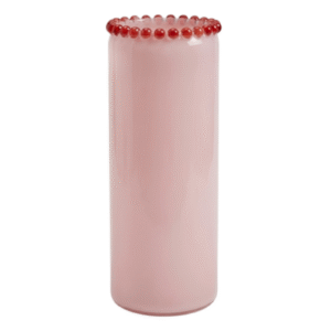 Pastel Glass Vase with Beaded Rim