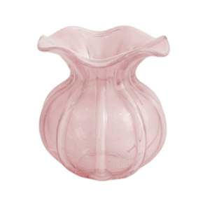 Swirled Glass Vase with Wavy Rim