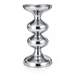 Polished Silver Double-Bulb Candle Holder