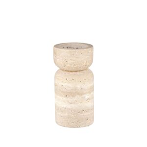 Travertine Double-Tier Short Candle Holder