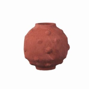 7.45inch Terracotta Textured Round Ceramic Vase