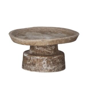 Weathered Natural Fiber Pedestal Tray