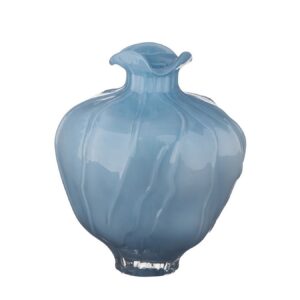 Light Blue Textured Ceramic Vase