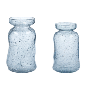 Light Blue Bubble Glass Vase