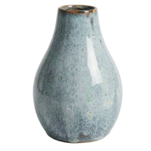 Teal Mottled Glaze Ceramic Vase