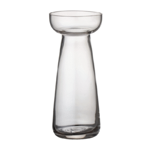 8.65inch  Clear Glass Funnel Neck Vase