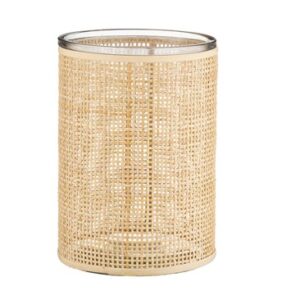 Rattan Woven Glass Hurricane Lantern