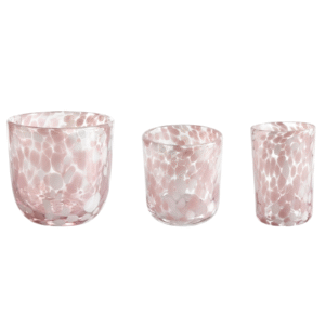 Pink Speckled Glass Cylinder Vase