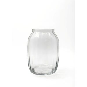 Clear Glass Scalloped Rim Vase
