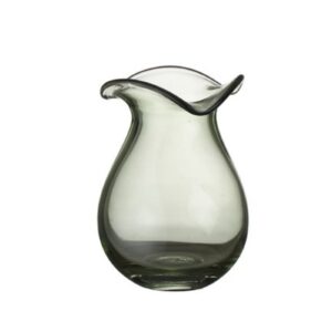 7.4inch Light Green Glass Vase with Wavy Rim