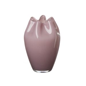 Mauve Glass Vase with Tulip Rim