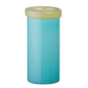 Cream Rim Cylinder Glass Vase