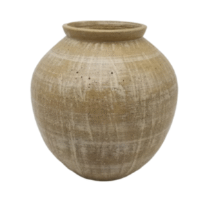 Beige Rustic Textured Earthenware Vase