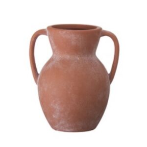 5.1inch Terracotta Matte Amphora-Style Ceramic Vase