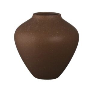 Dark Brown Speckled Matte Ceramic Vase