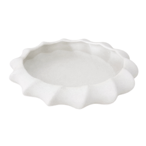 1.75inch Matte White Wavy Edge Ceramic Platter