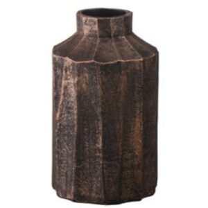 Antique Bronze Faceted Ceramic Vase