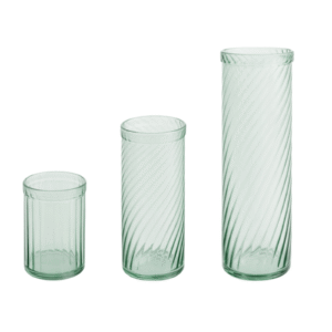 Green Swirled Glass Cylinder Vase
