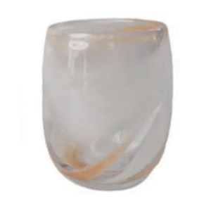 Clear Glass Vase with Amber Swirl Detail