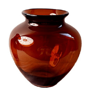 10.25inch Short Bulbous Glass Vase with Flared Rim