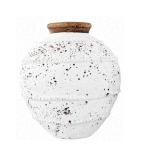 Speckled Earthenware Vase with Terracotta Rim