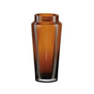 Transparent Amber Vertical Panel Tall Glass Vase