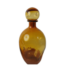 Gradient Amber Dimpled Glass Decanter with Round Stopper