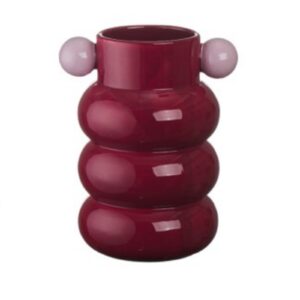 Stacked Ceramic Vase with Ball Handles
