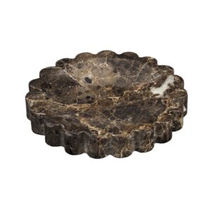 Vein Marble Scalloped Decor Tray