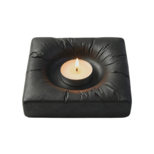 0.98inch Square Pillow Texture Cement Tealight Candleholder