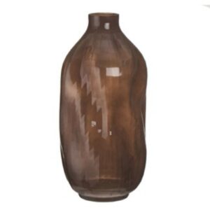 12.6inch Amber Irregular Wavy Glass Vase