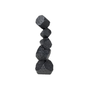 Stacked Faceted Cube Totem Sculpture