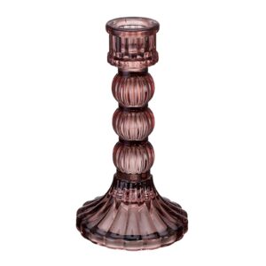 Ribbed Tiered Glass Candlestick