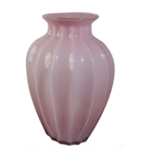 Swirled Ribbed Glass Vase