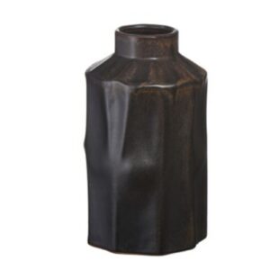 Metallic Glaze Tall Hexagon Wrinkle Ceramic Vase