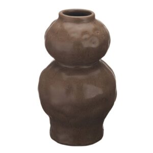 Mottled Taupe Bubble Textured Ceramic Vase