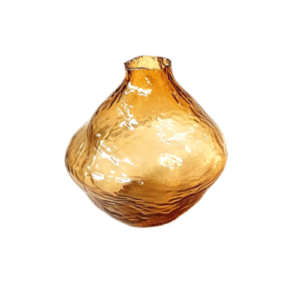 6.3icnh Irregular Wavy Amber Glass Vase
